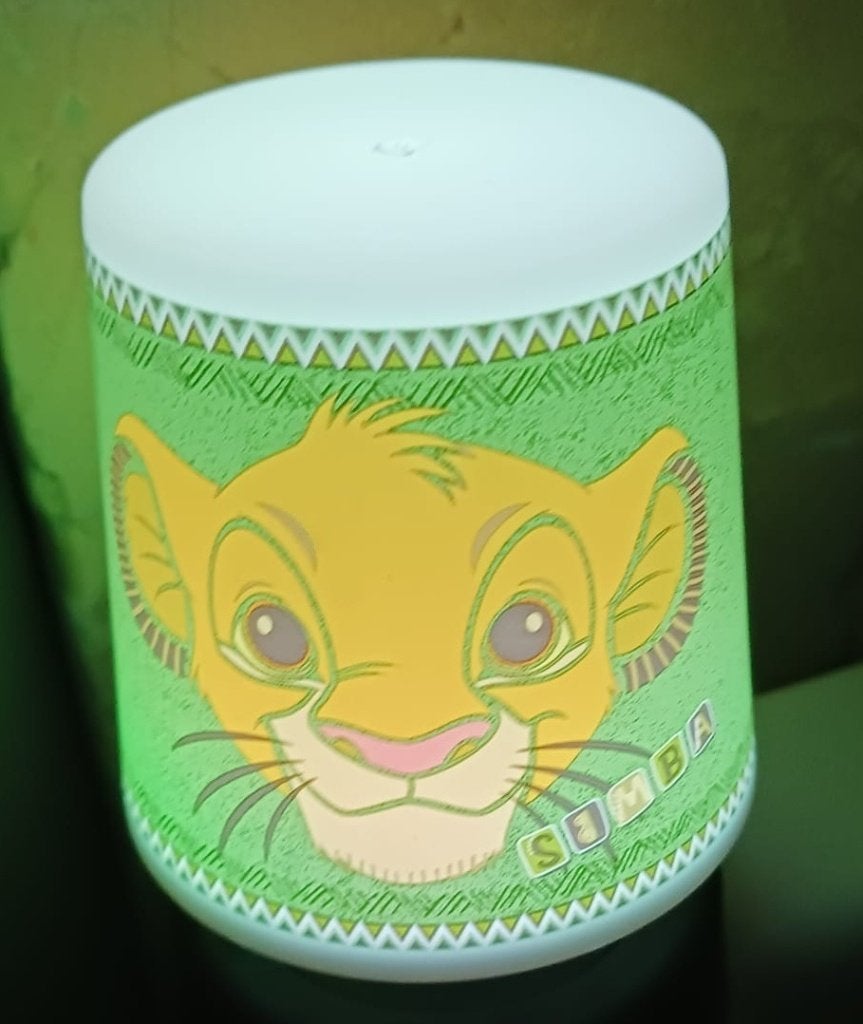 Simba nachtlampje Lion King, Ophalen of Verzenden, Leeuwenkoning of Jungle Boek, Zo goed als nieuw, Overige typen