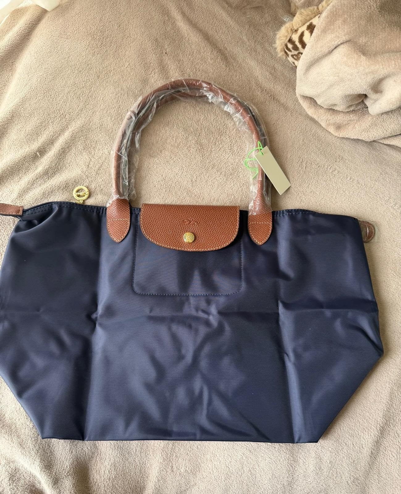 Nieuwe Longchamp Le Pliage Navy Blue Tas met labels, Ophalen of Verzenden, Nieuw, Blauw, Handtas