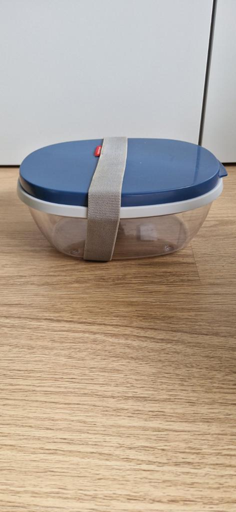 Nette Rosti Mepal Ellipse Saladekom / Lunchbox 1,3L Blauw, Ophalen of Verzenden, Gebruikt, Blauw