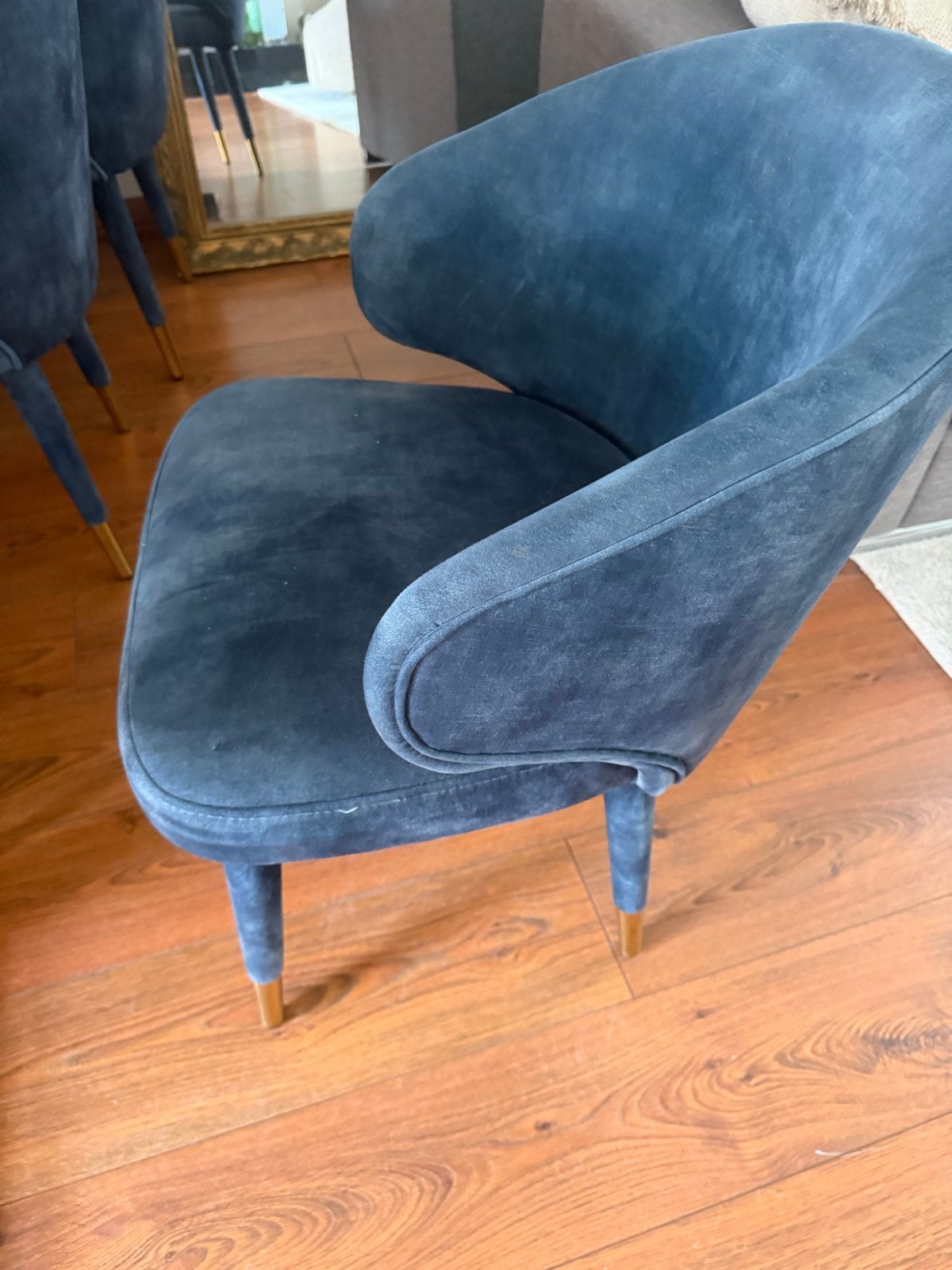 Zo goed als nieuwe blauwe stoelen Dutchbone Lunar, Huis en Inrichting, Ophalen, Twee, Blauw, Zo goed als nieuw