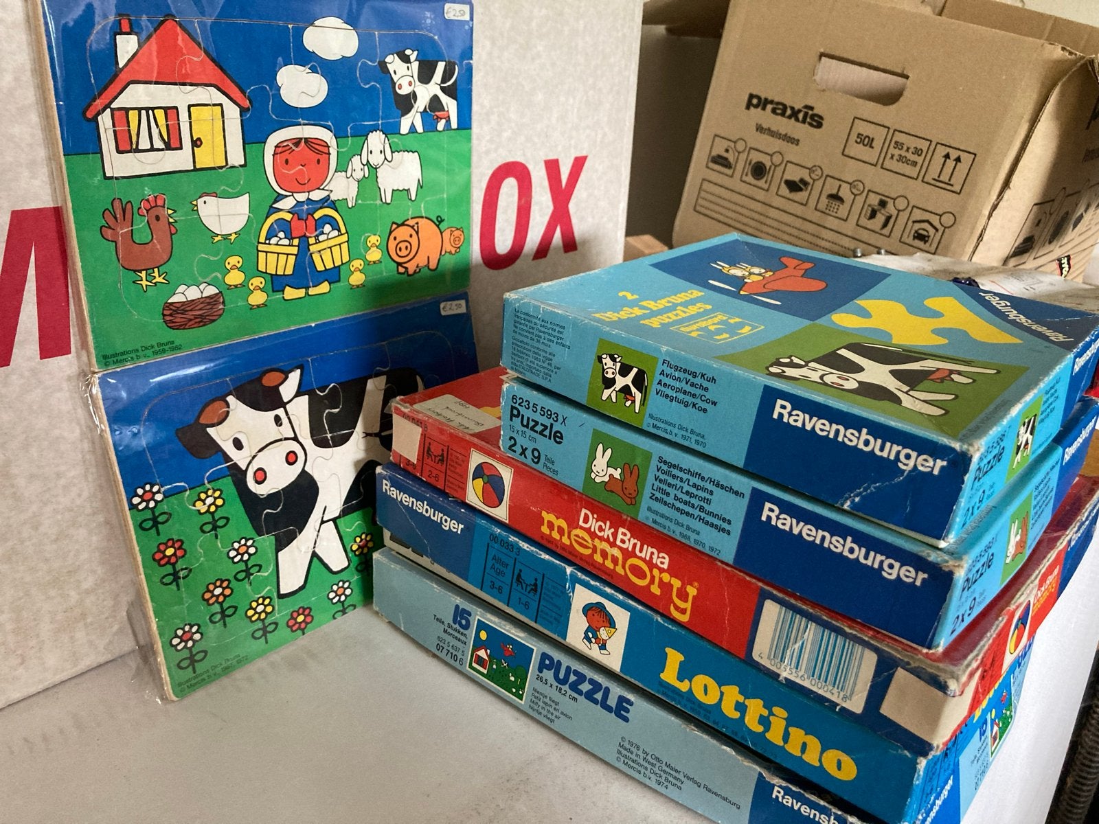 Vintage Dick Bruna Ravensburger Puzzels en Memory, Ophalen, Minder dan 500 stukjes, Gebruikt, Legpuzzel