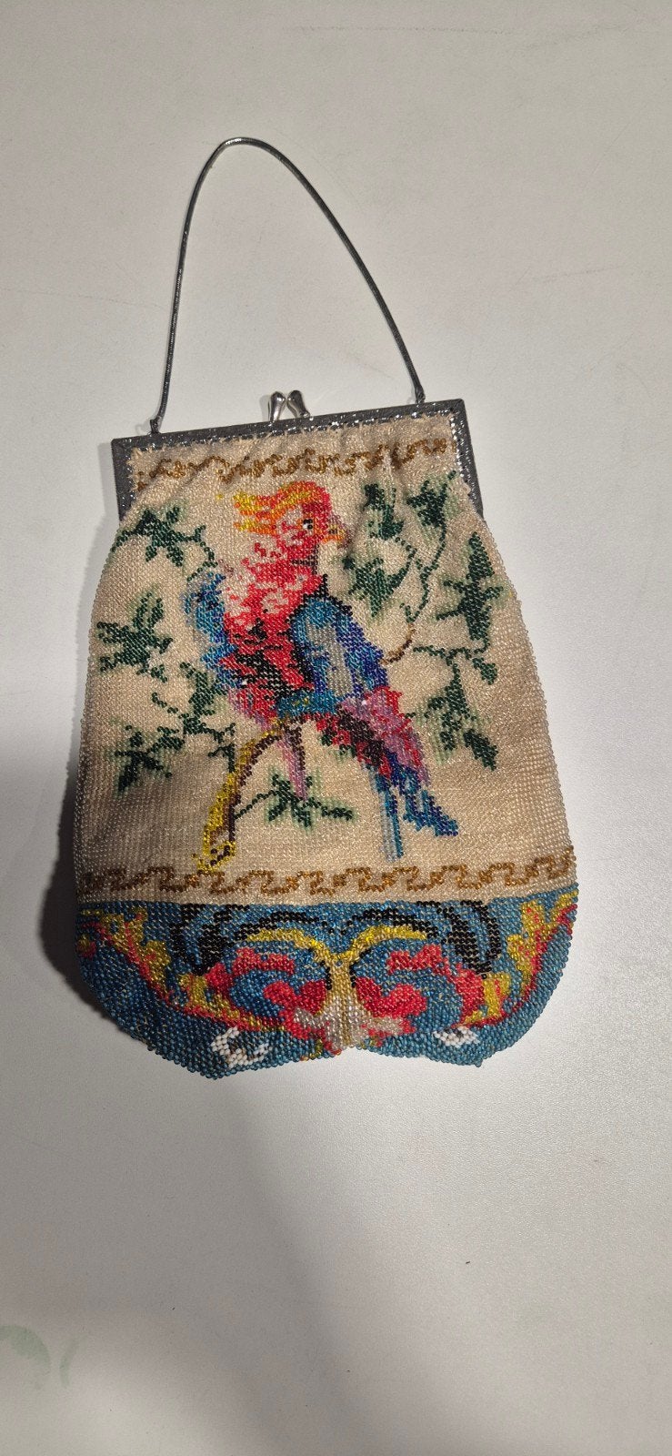 Vintage Beugeltas van Kraaltjes met Vogelmotief, Ophalen of Verzenden