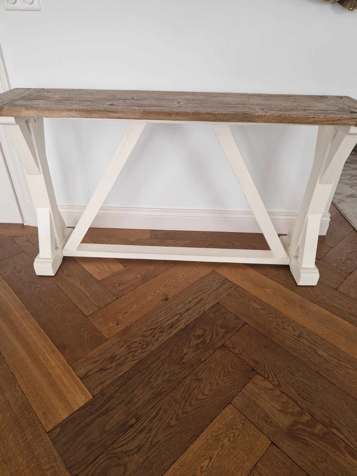 Sidetable Riviera Maison stijl - whitewash onderstel, Ophalen, Zo goed als nieuw, Riviera Maison, Overige houtsoorten