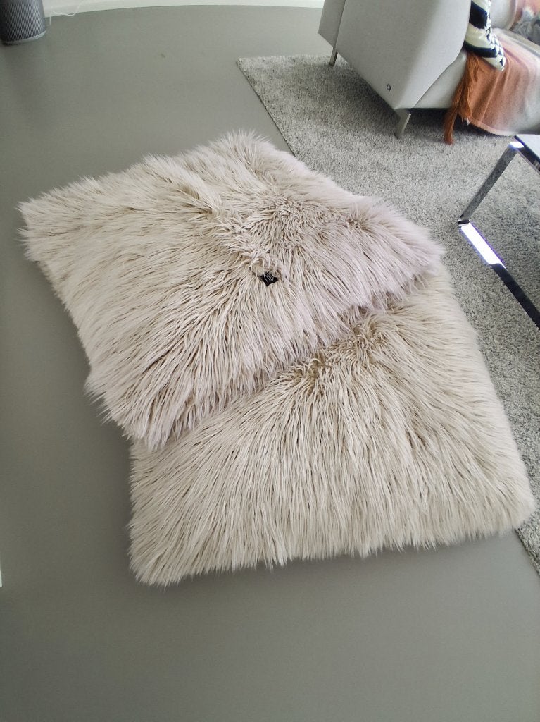 Vetsak Jumbo Pillow kussen 100x100cm Flokati, Ophalen, Overige merken, Beige, Vierkant