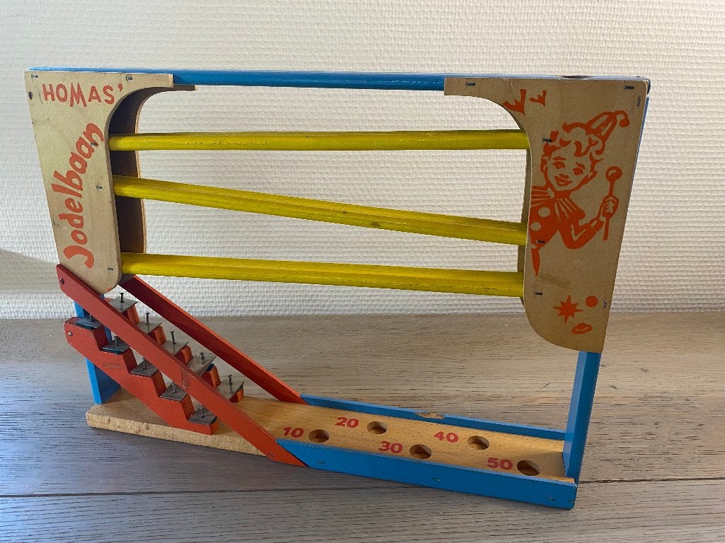 Vintage houten Homas Knikkerbaan (1963) - Topstaat!, Ophalen of Verzenden, Zo goed als nieuw, Overige typen