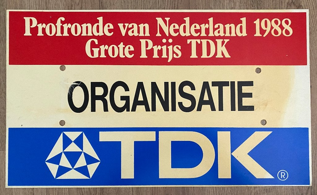 Wielrennen origineel groot bord PROFRONDE VAN NEDERLAND 1988, Ophalen of Verzenden, Overige typen
