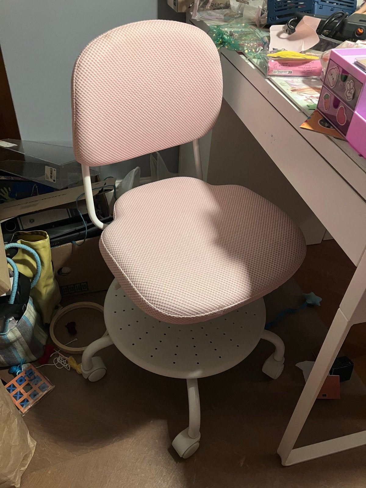 IKEA VIMUND Kinderbureaustoel - Lichtroze, Ophalen, Zo goed als nieuw, Roze, Bureaustoel