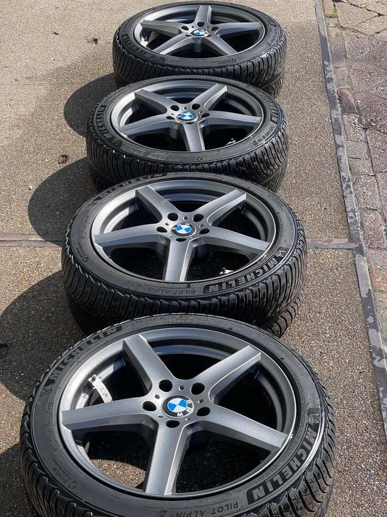 BMW velgen 18 inch 5x120 met Michelin Pilot Alpin, Auto-onderdelen, Ophalen, 18 inch, Gebruikt, Banden en Velgen