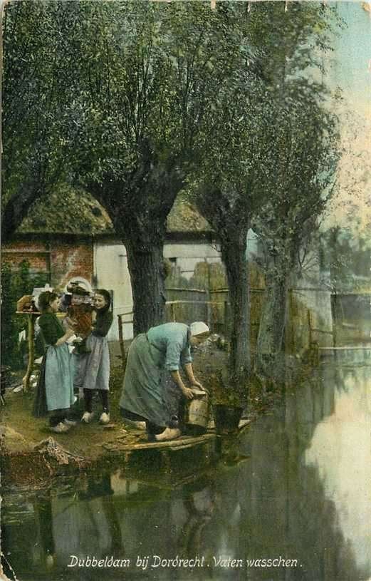 380-923-019 Dordrecht Dubbeldam Vaten Wasschen, Verzenden, Voor 1920, Zuid-Holland