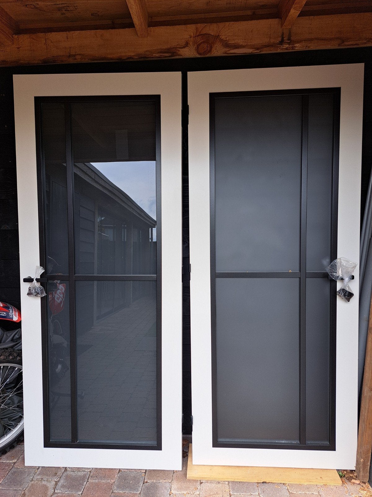 2 binnendeuren met mat glas, Ophalen, 80 tot 100 cm, Binnendeur, Zo goed als nieuw