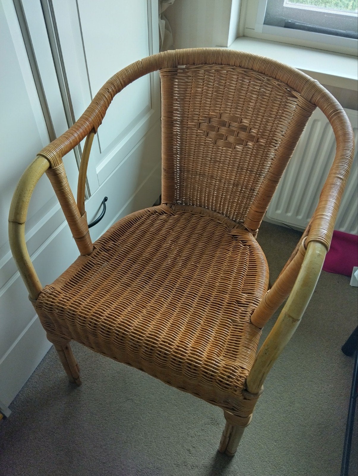 Rotan rieten stoel | Rotanstoel in Harderwijk, Ophalen, Gebruikt, Bruin, Riet of Rotan