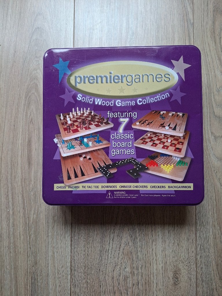 Box met 7 houten spellen, Ophalen of Verzenden, Zo goed als nieuw
