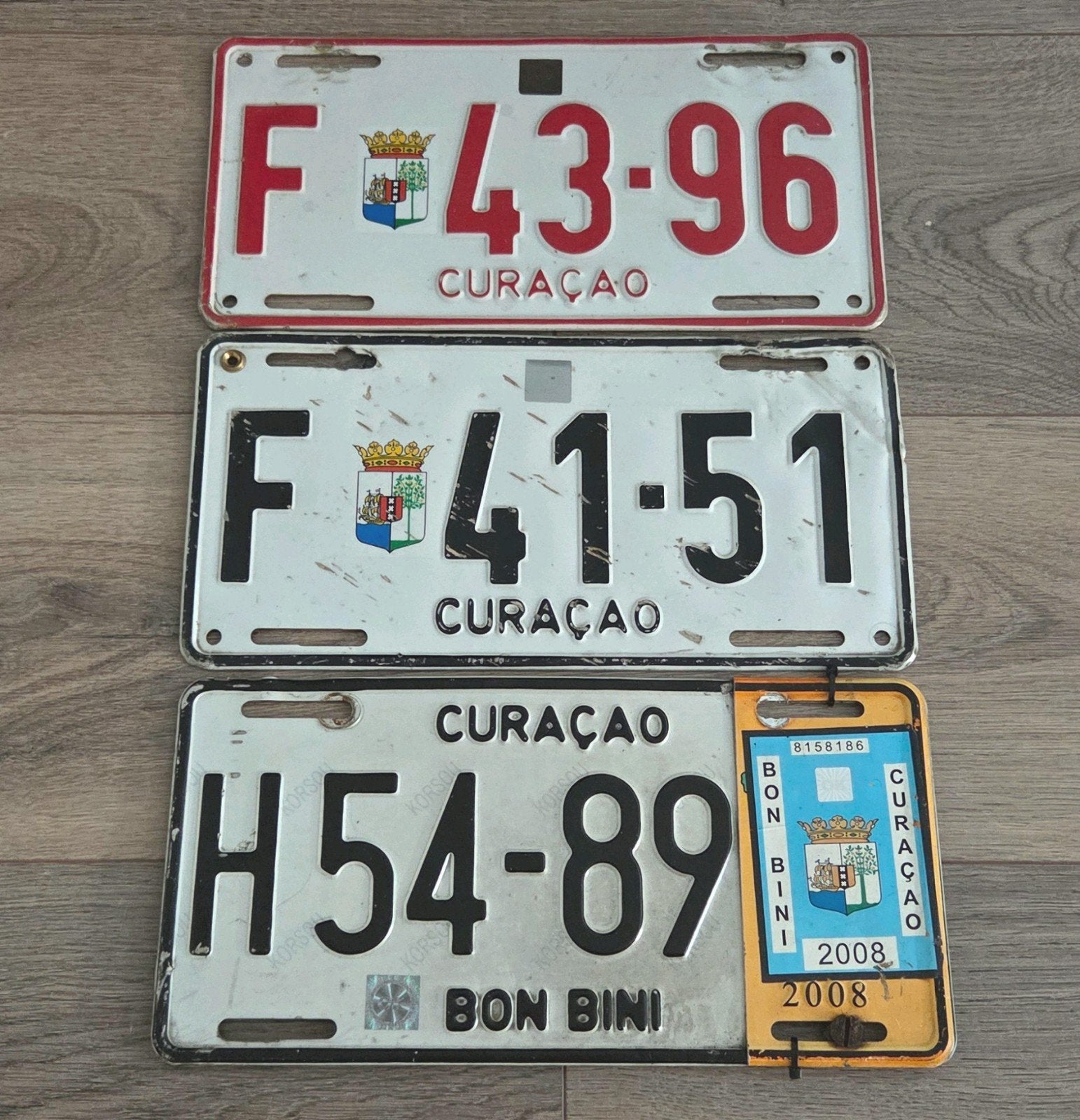 Kentekenplaten nummerplaten nummerbord Curaçao, Verzamelen, Ophalen of Verzenden, Gebruikt, Auto's