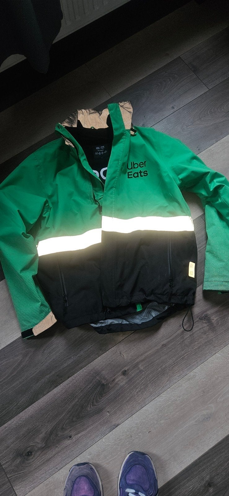 Uber Eats bezorgjas - Groen/Zwart met reflecterende streep, Overige maten, Ophalen of Verzenden, Gedragen, Groen