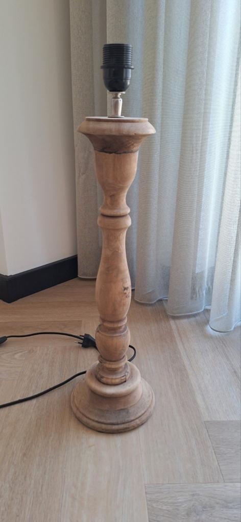 Landelijk stoere brocante lampenvoet, Gebruikt, Ophalen of Verzenden, Minder dan 100 cm, Hout