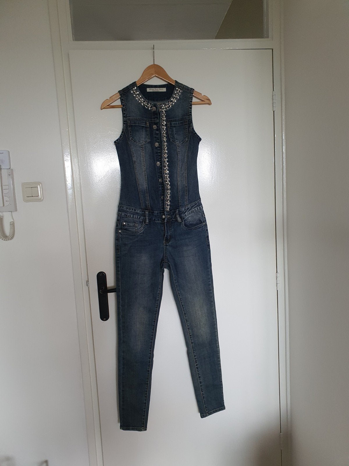 Jumpsuit spijkerstof., Ophalen of Verzenden, Zo goed als nieuw, Maat 38/40 (M), Blauw
