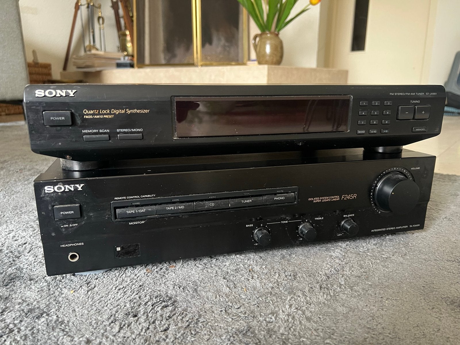 Sony Stereo Set: Tuner ST-JX200L & Versterker F245R, Ophalen, Gebruikt, 60 tot 120 watt, Sony