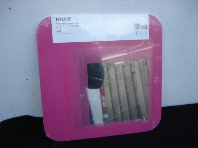 SET van 4 stuks Vintage roze spiegel [ HYLKJE / Ikea ] '90, Minder dan 50 cm, Nieuw, Ophalen of Verzenden, Minder dan 100 cm