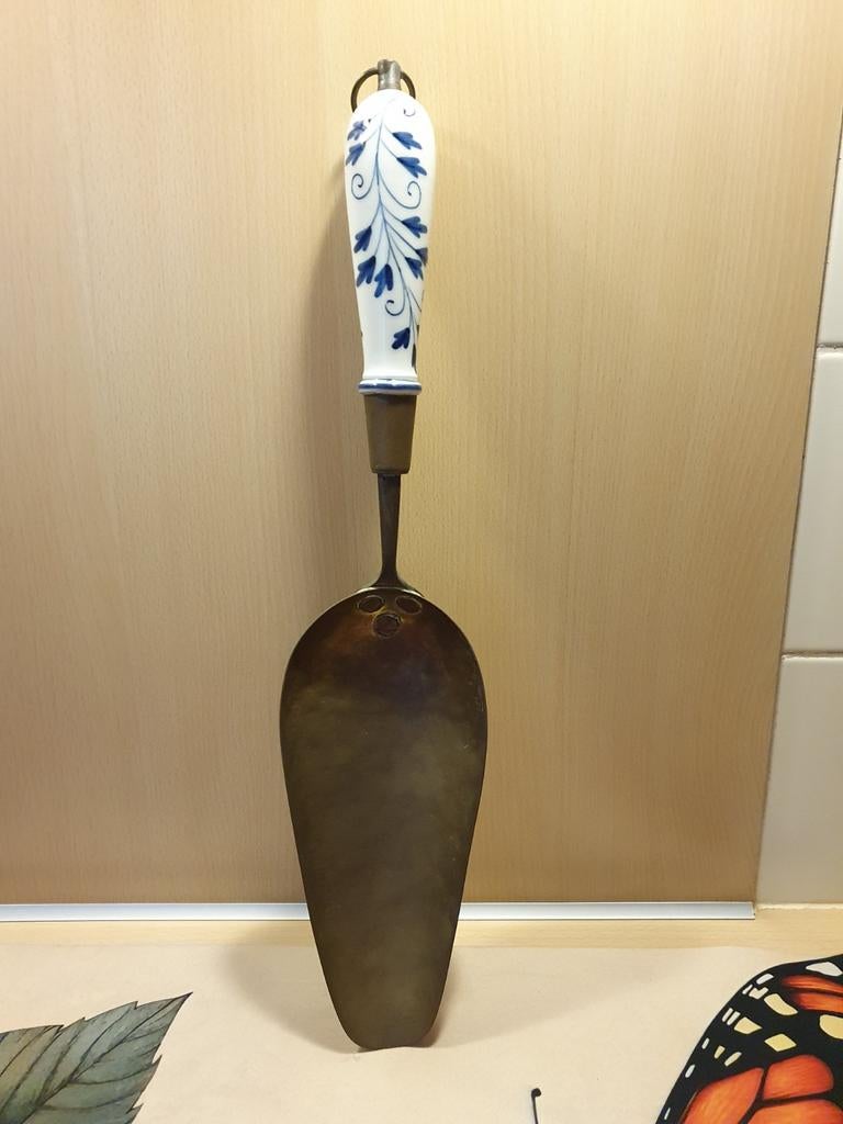 Antieke kolenschep met Delfts blauw handvat, Ophalen of Verzenden