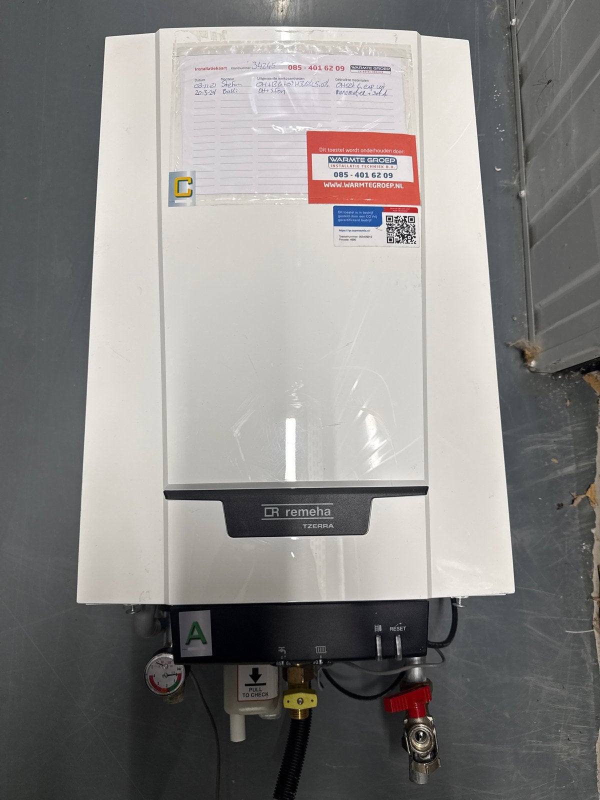 Remeha Tzerra M 39c Plus CV-ketel - Zo goed als nieuw, Ophalen, Hoog rendement (Hr), Cv-ketel of Combi-ketel, Minder dan 60 cm