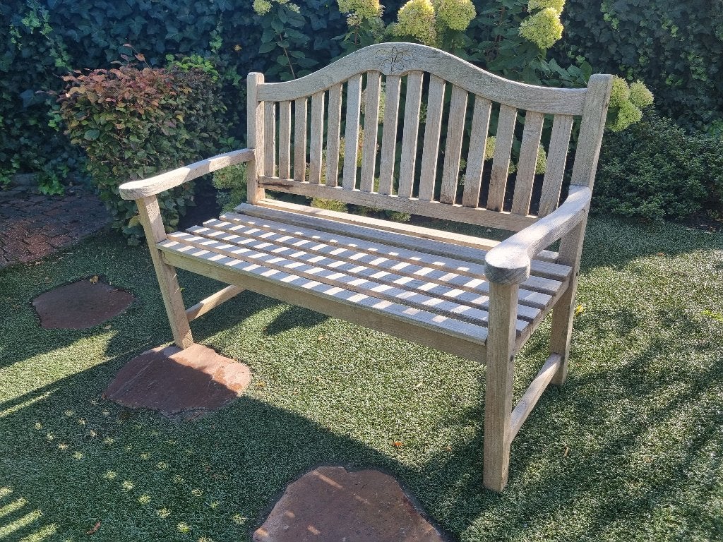 Idyllische teakhouten tuinbank, Tuin en Terras, Tuinbanken, Ophalen, Teakhout