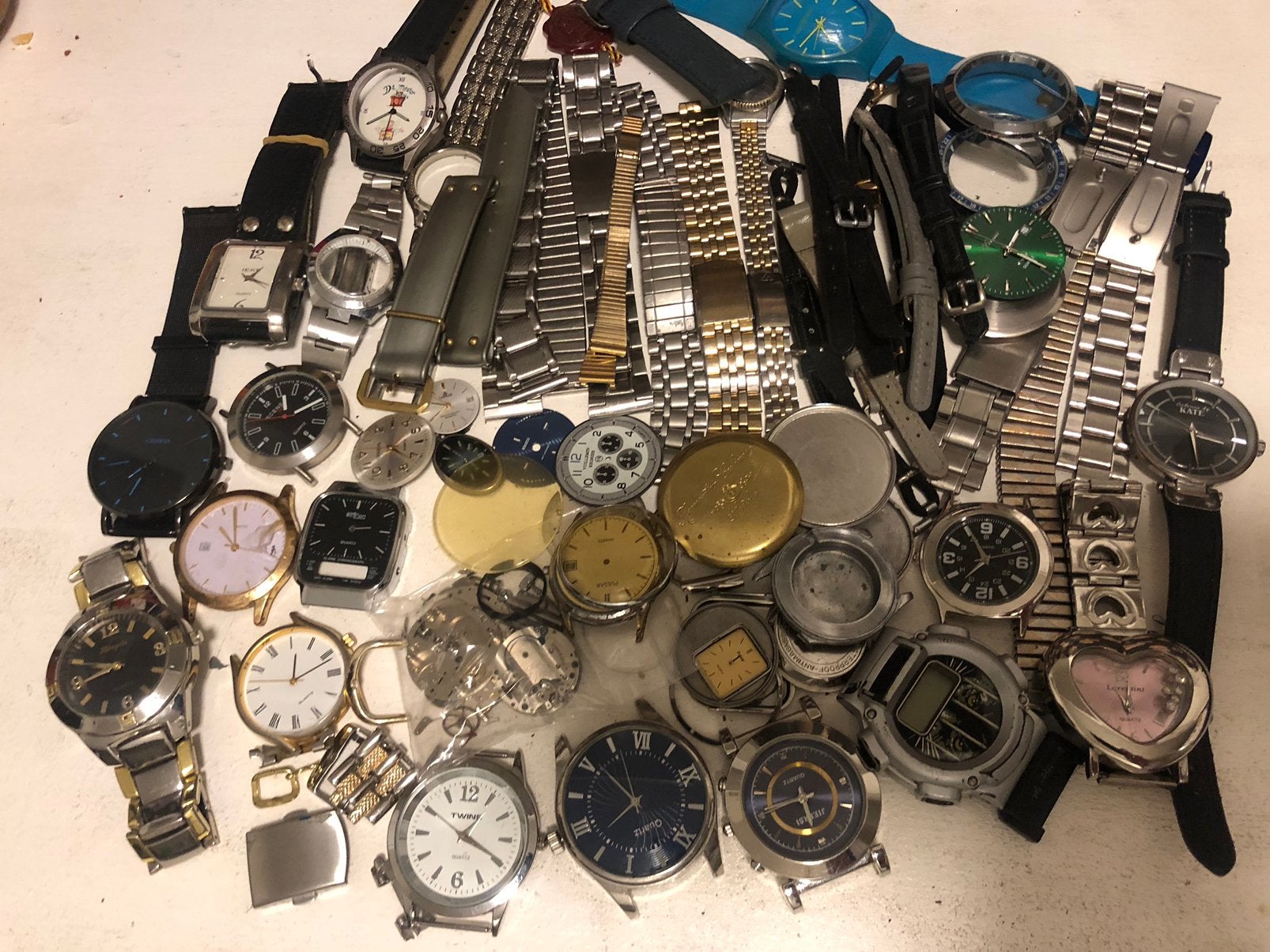 Horloges oude onderdelen horloge ect zie foto’s, Sieraden, Tassen en Uiterlijk, Horloges | Antiek, Overige materialen, Zakhorloge