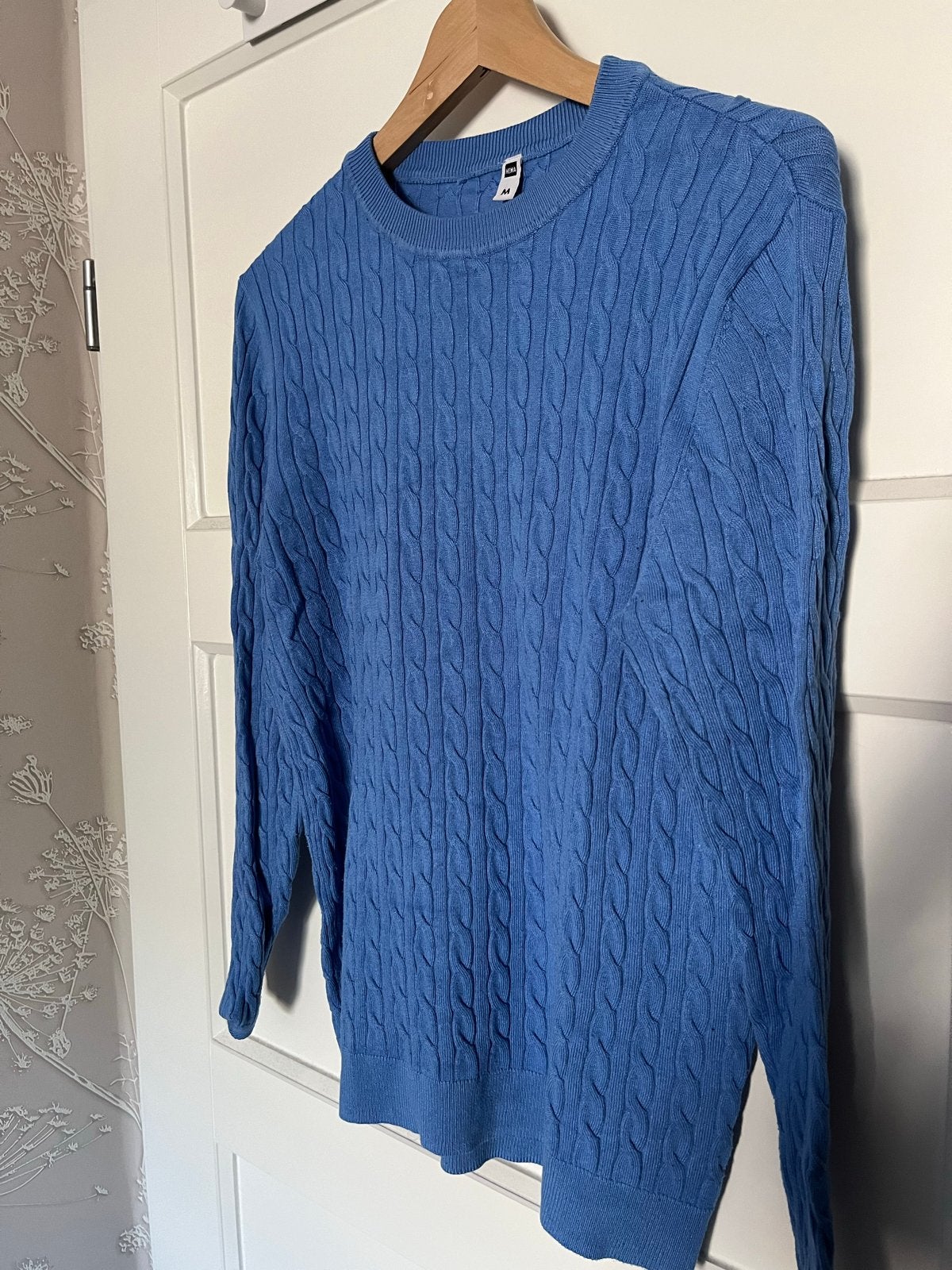 Hema Trui Maat M - Blauw Kabeltrui, Ophalen of Verzenden, Zo goed als nieuw, Maat 48/50 (M), Blauw