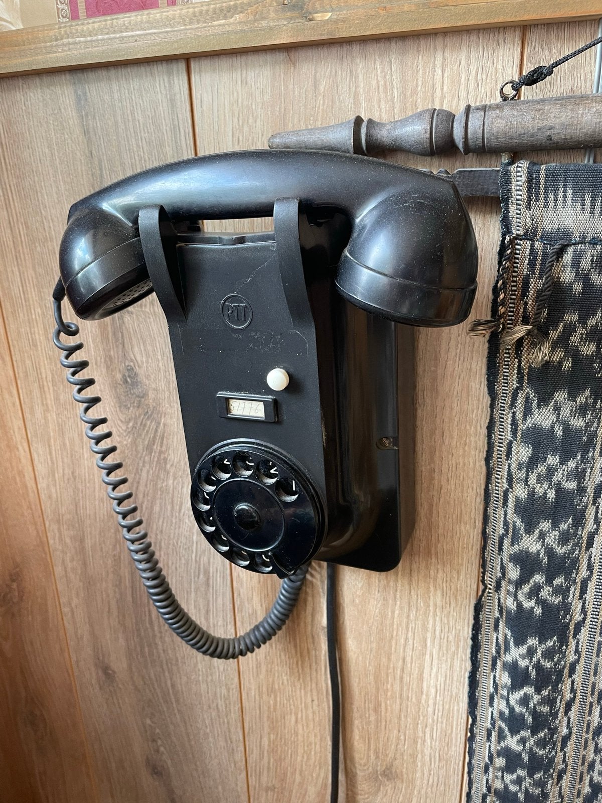 Vintage PTT wandtelefoon met draaischijf - Jaren '50/'60, Ophalen of Verzenden