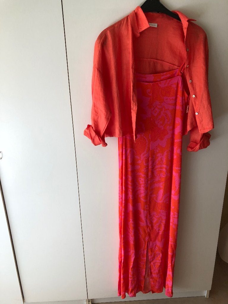 mooie jurk van Jc Sophie, met bloesje mt.36, Kleding | Dames, Ophalen of Verzenden, Zo goed als nieuw, Maat 36 (S), Onder de knie