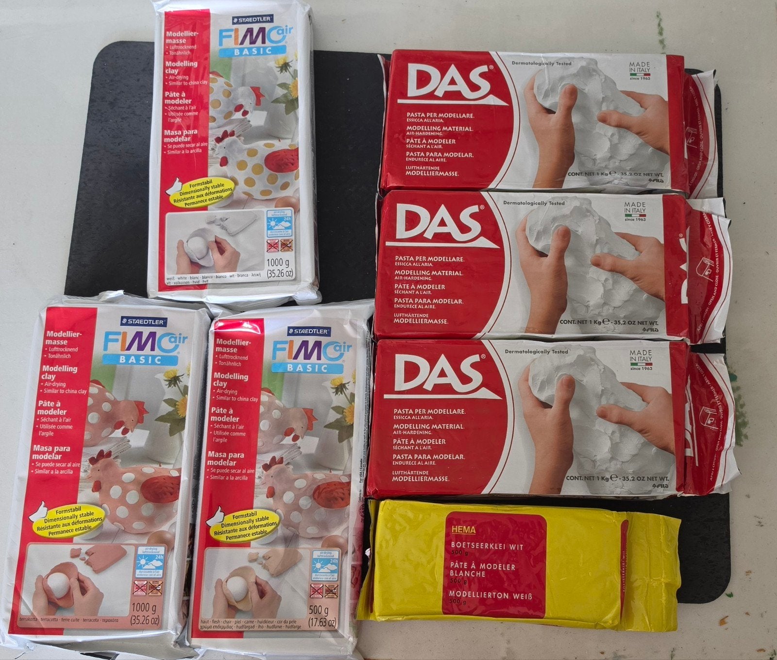 Modelleerklei pakket: FIMOair, DAS en HEMA klei, Hobby en Vrije tijd, Knutselen, Overige thema's, Nieuw, Ophalen of Verzenden