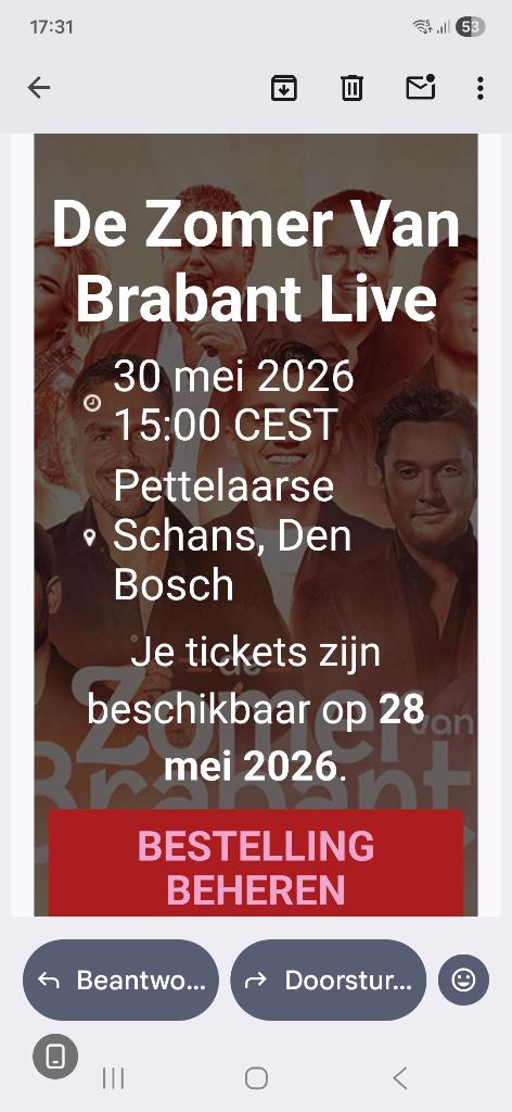 Zomer van brabant live 2 tickets inclusief pendelbus  v, Tickets en Kaartjes, Twee personen