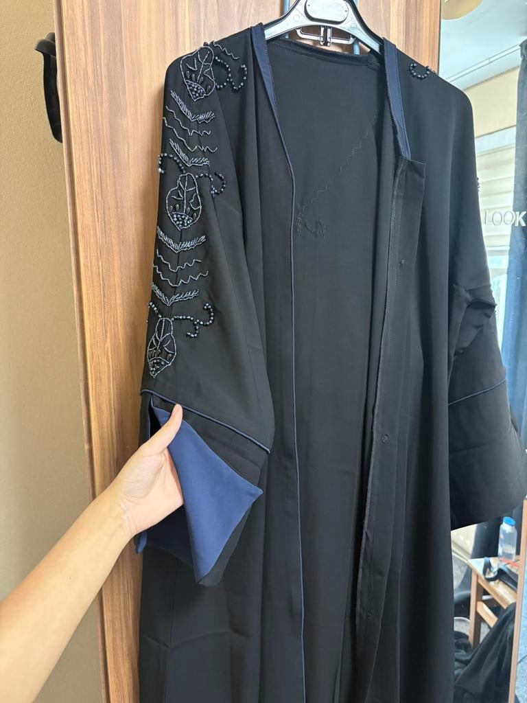 Dubai abaya donkerblauw, Kleding | Dames, Blauw, Ophalen of Verzenden, Zo goed als nieuw, Maat 36 (S)