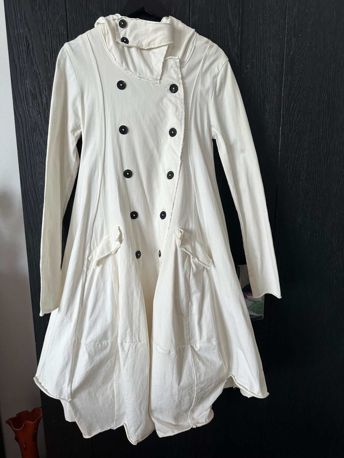 Rindholz jas coat, Kleding | Dames, Jassen | Zomer, Zo goed als nieuw, Wit, Verzenden