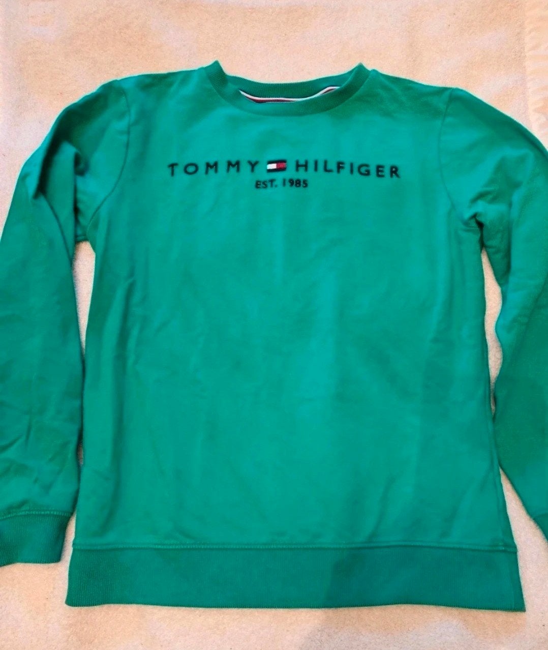 Groene Tommy Hilfiger trui maat 164, Kinderen en Baby's, Jongen of Meisje, Trui of Vest, Ophalen of Verzenden, Tommy Hilfiger