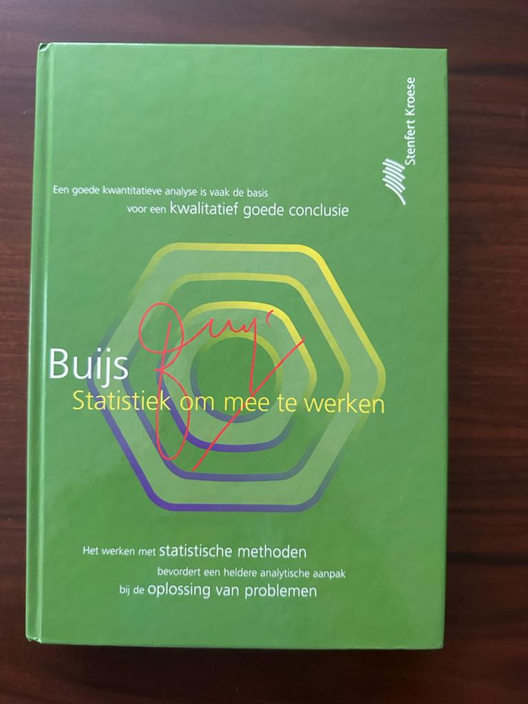 Statistiek om mee te werken - Buijs (7e editie), Ophalen of Verzenden, Gamma, Zo goed als nieuw, HBO