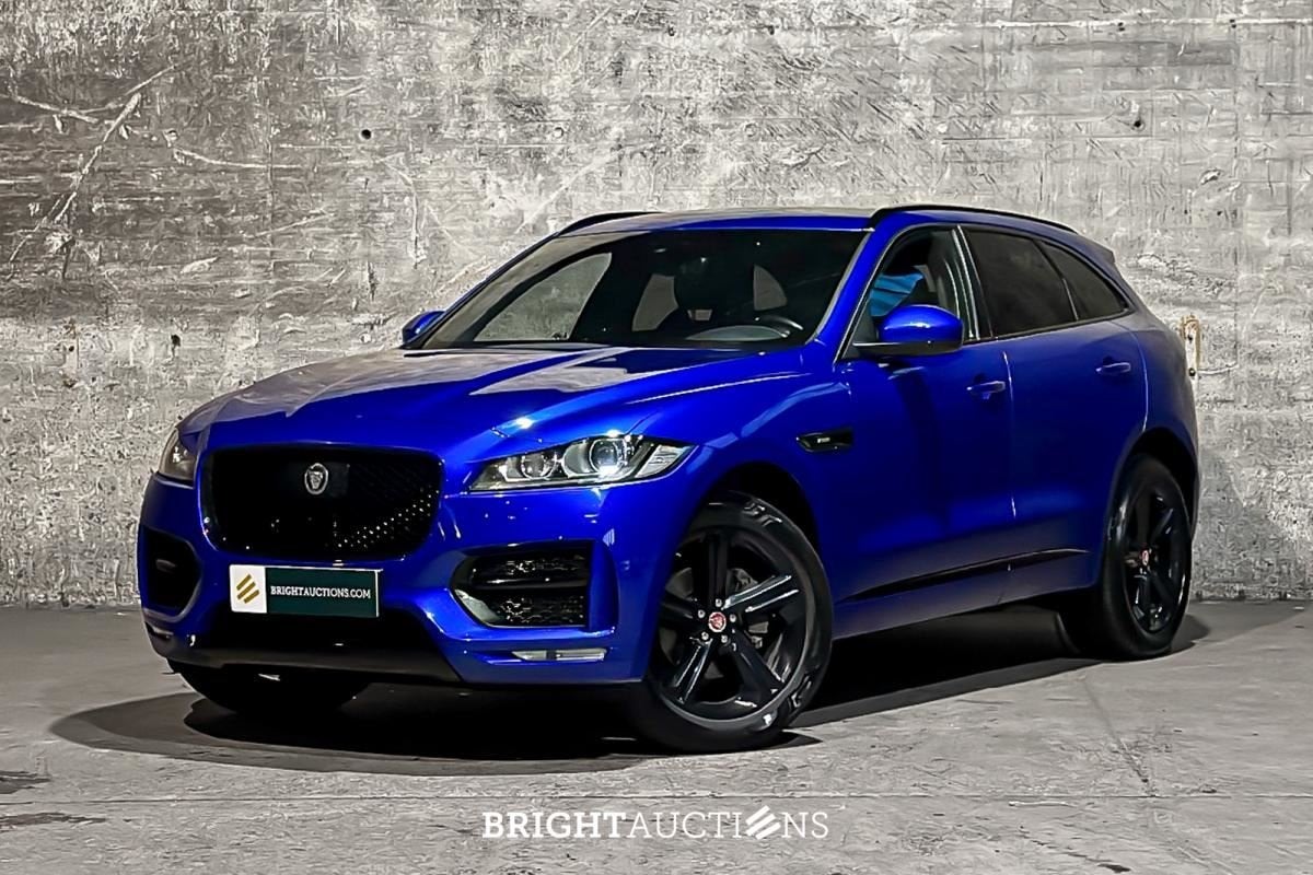 Jaguar F-Pace 2.0d AWD R-Sport (bj 2019, automaat), Auto's, Automaat, Gebruikt, 4 cilinders, Blauw