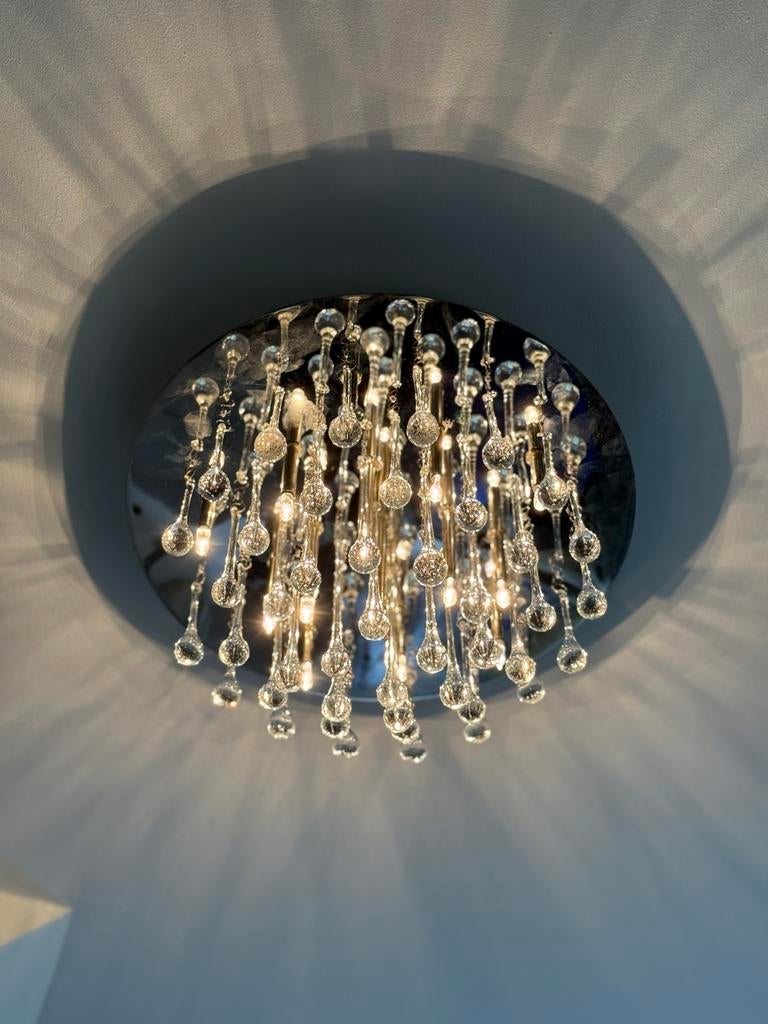 Plafondlamp met glazen druppels - Modern design, Huis en Inrichting, Ophalen, Gebruikt, Glas