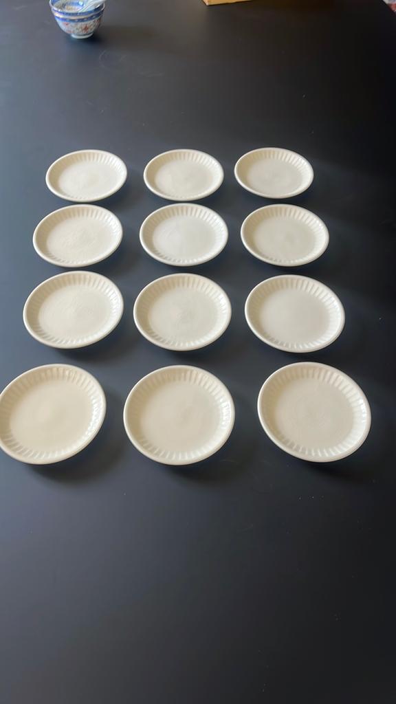 Natural Ivory Fine ironstone gebaksborden, 12 stuks, Ophalen, Aardewerk, Overige stijlen, Bord(en)