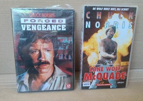 Dvd Chuck Norris - Forced Vengeance en VHS Lone Wolf McQuade, Engels, Speciale editie, Nederlands, Actie