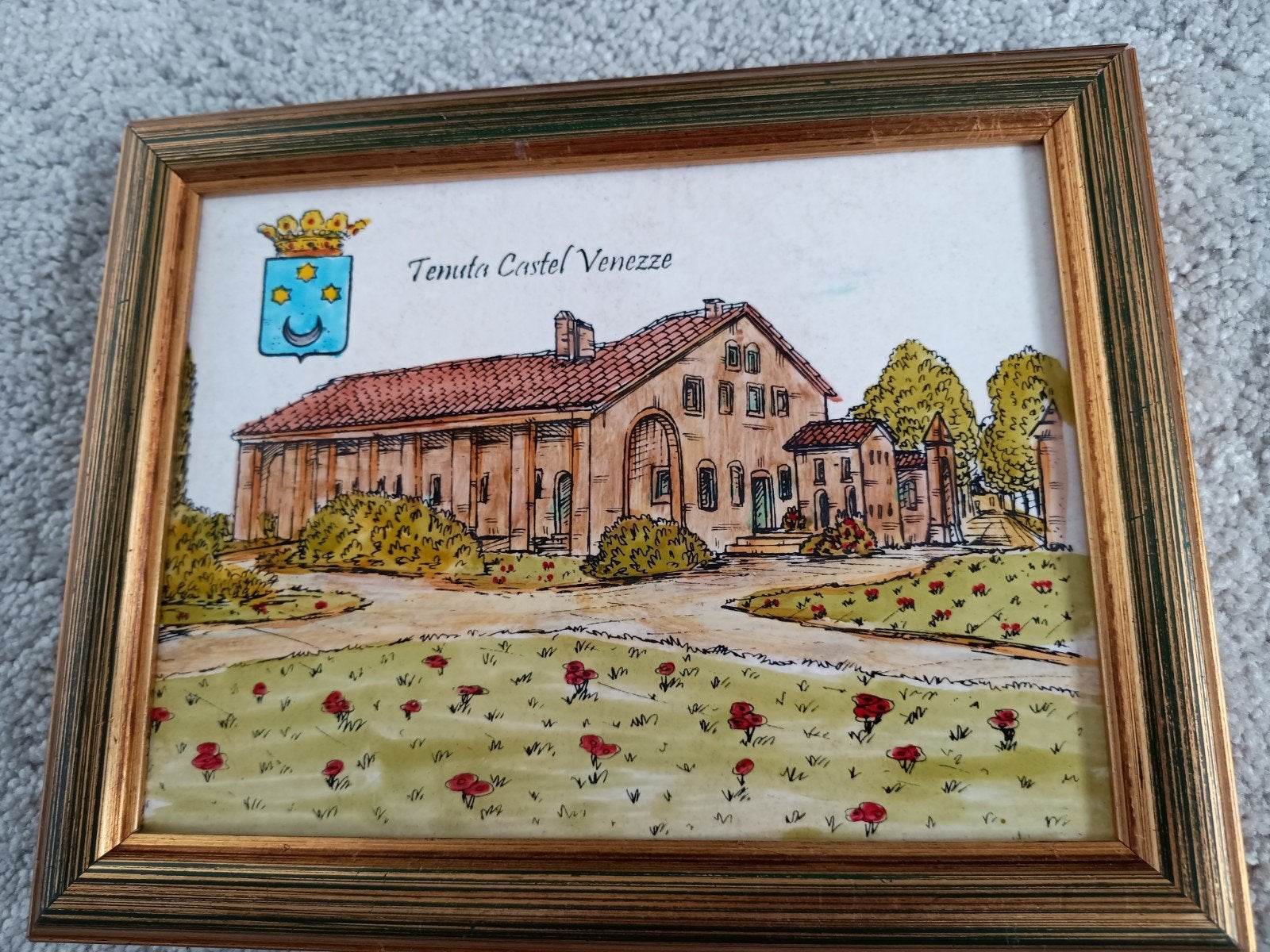Ingelijste keramische tegel Tenuta Castel Venezze, Antiek en Kunst, Ophalen of Verzenden