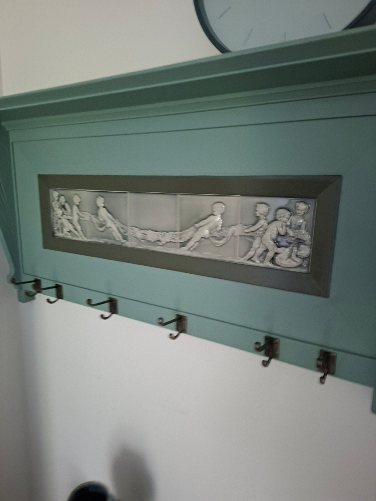 Klassieke kapstok met tegelplateau - 120x20x50cm, Wandkapstok, Overige materialen, Gebruikt, Ophalen of Verzenden