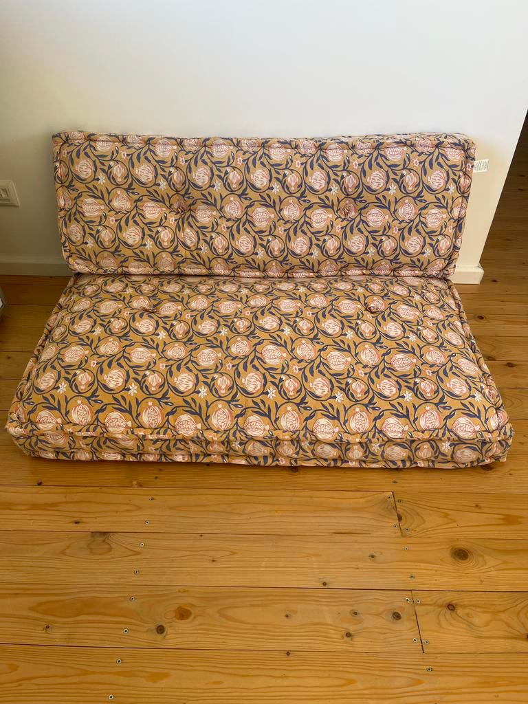 Karwei pallet kussen met Patroon, Tuin en Terras, Tuinsets en Loungesets, Ophalen, Gebruikt, 2 zitplaatsen
