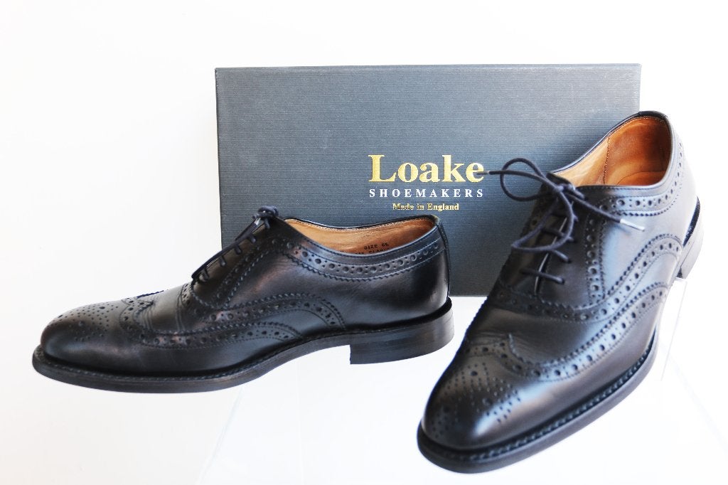 Bijna nieuw! Britse Loake Claridge wingtips maat 6.5 = 40.5, Zwart, Ophalen of Verzenden, Zo goed als nieuw, Loake