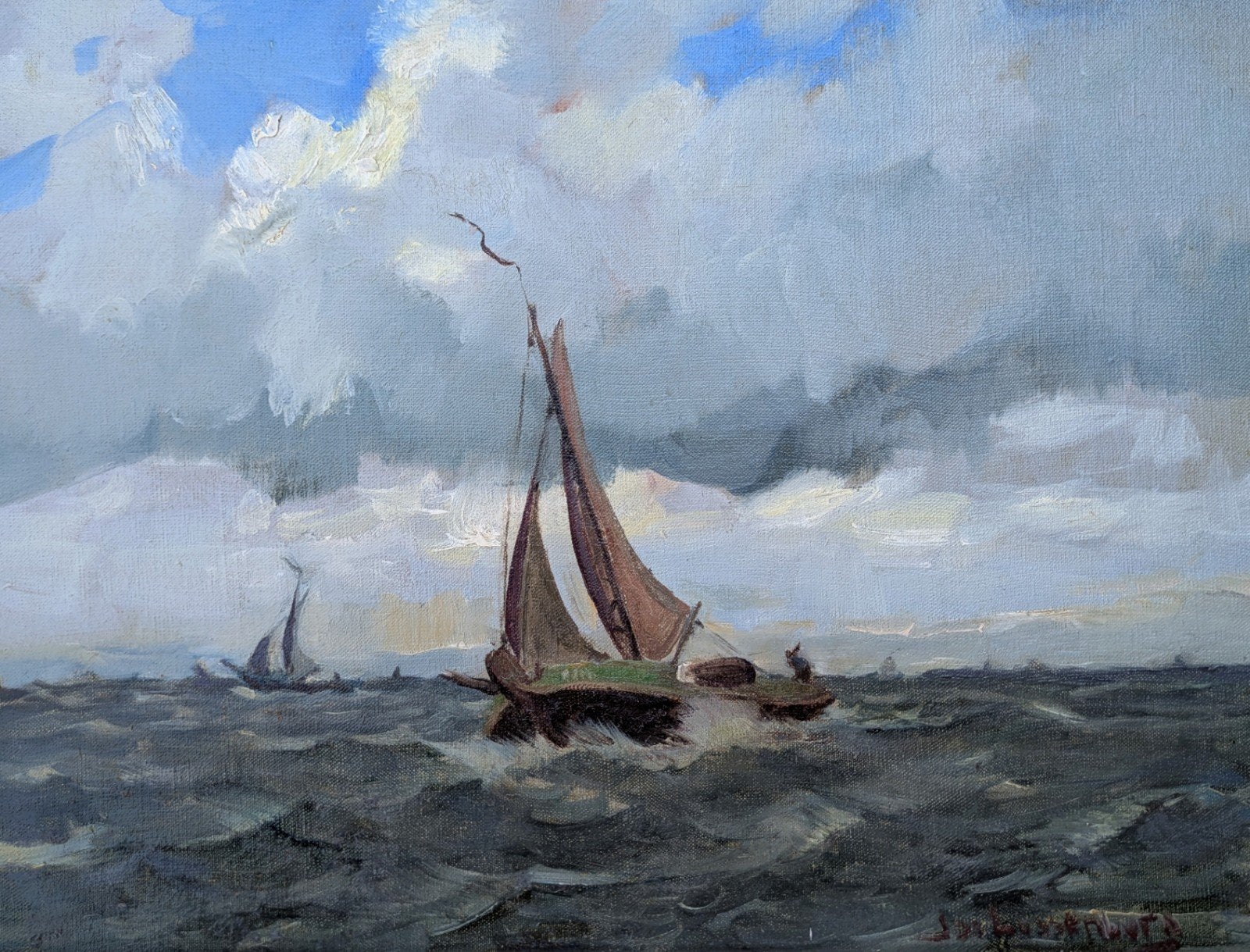 JOS LUSSENBURG | Kwakken op de Zuiderzee, Antiek en Kunst, Kunst | Schilderijen | Klassiek, Ophalen