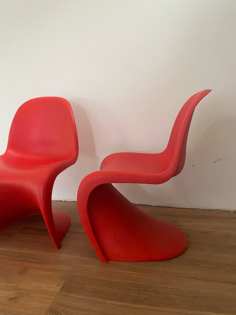 2 originele rode Vitra Panton stoelen, Ophalen, Kunststof, Gebruikt, Twee
