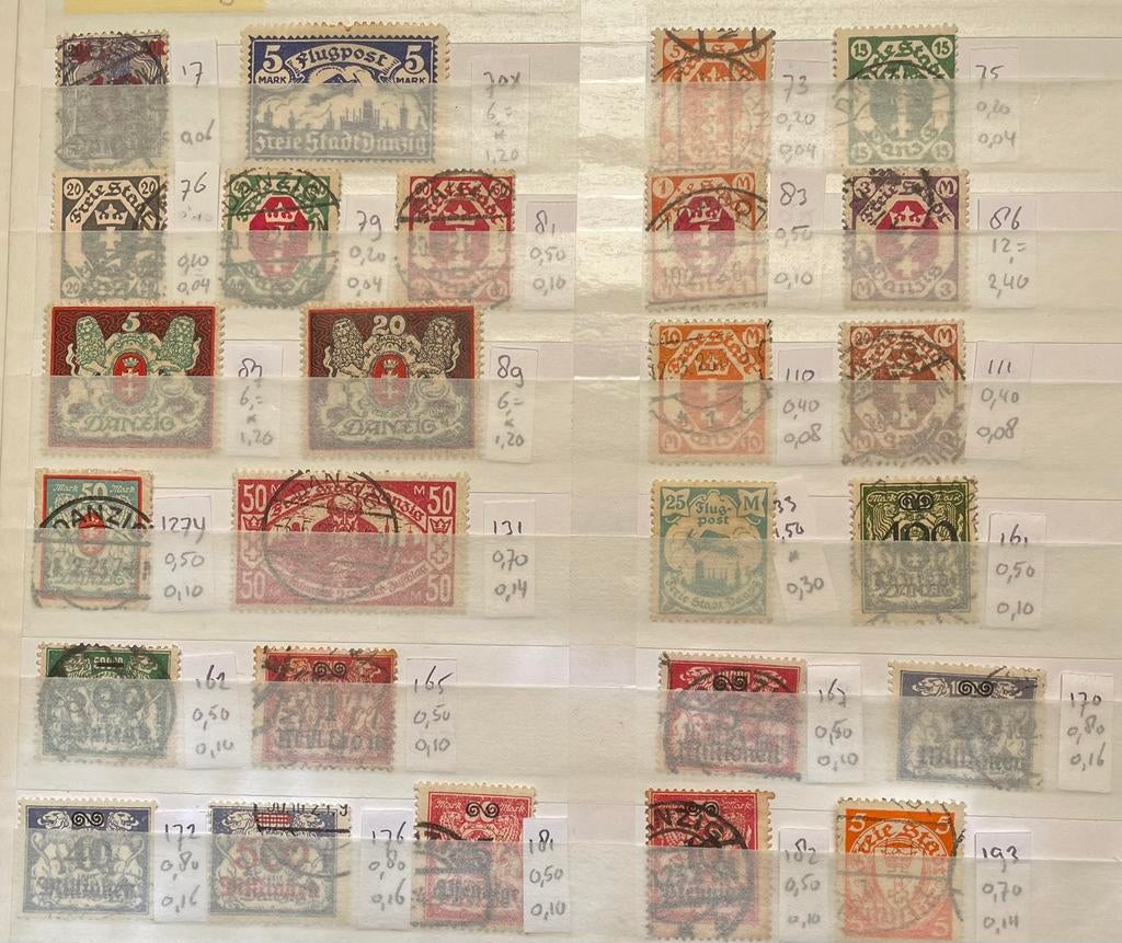 Kaveltje postzegels Duitsland; Freie Stadt Danzig, Ophalen of Verzenden, Buitenland