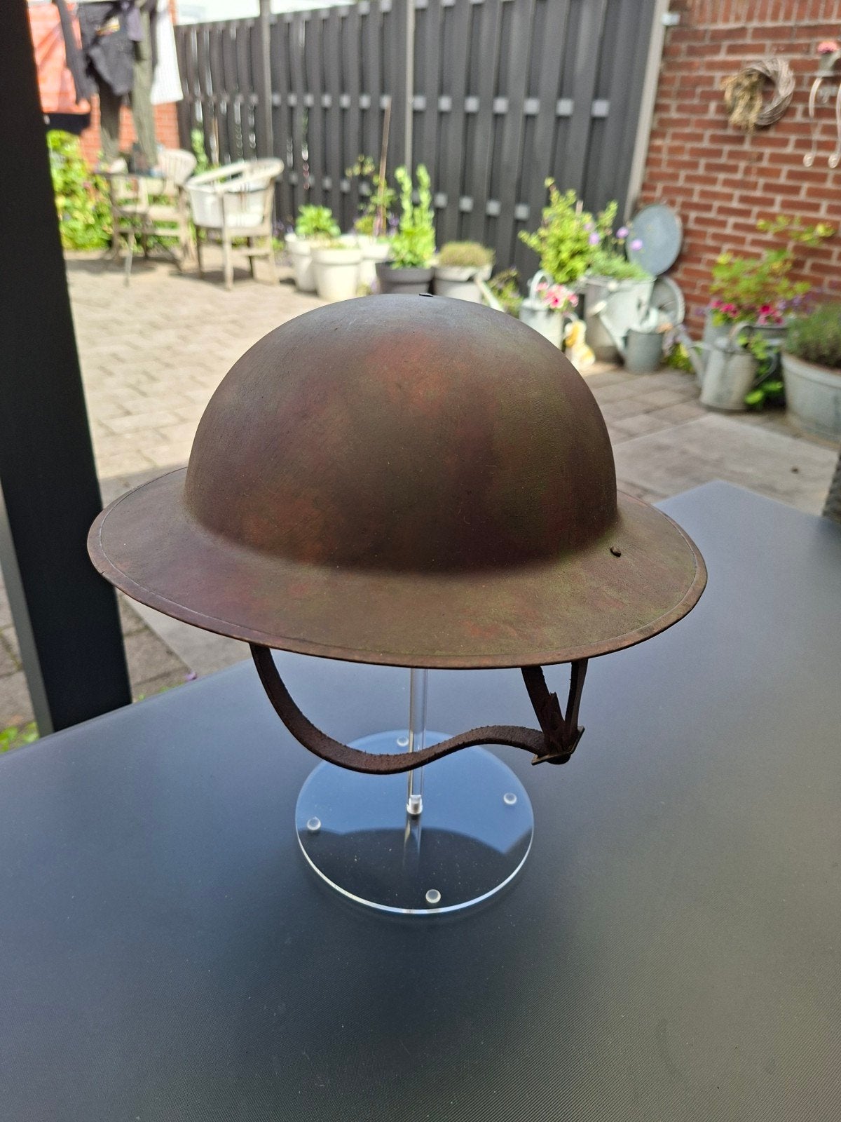 Helmet U.S.WO1 M1917 Dougboy reproductie, Verzamelen, Ophalen of Verzenden, Duitsland, Foto of Poster