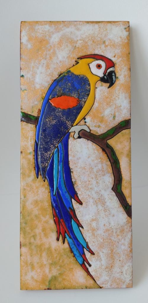 Retro emaille op koper - gesigneerd- Ara, Antiek en Kunst, Ophalen of Verzenden