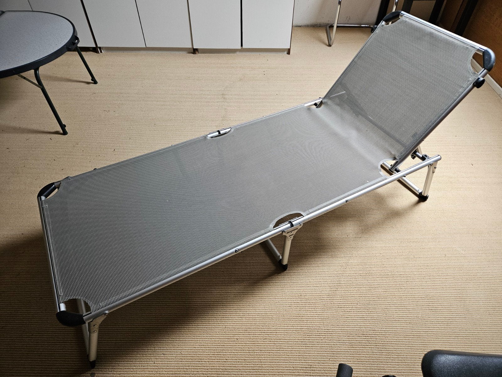 Comfortabel en verstelbaar stretcher voor camping of tuin, Ophalen, Gebruikt, Overige