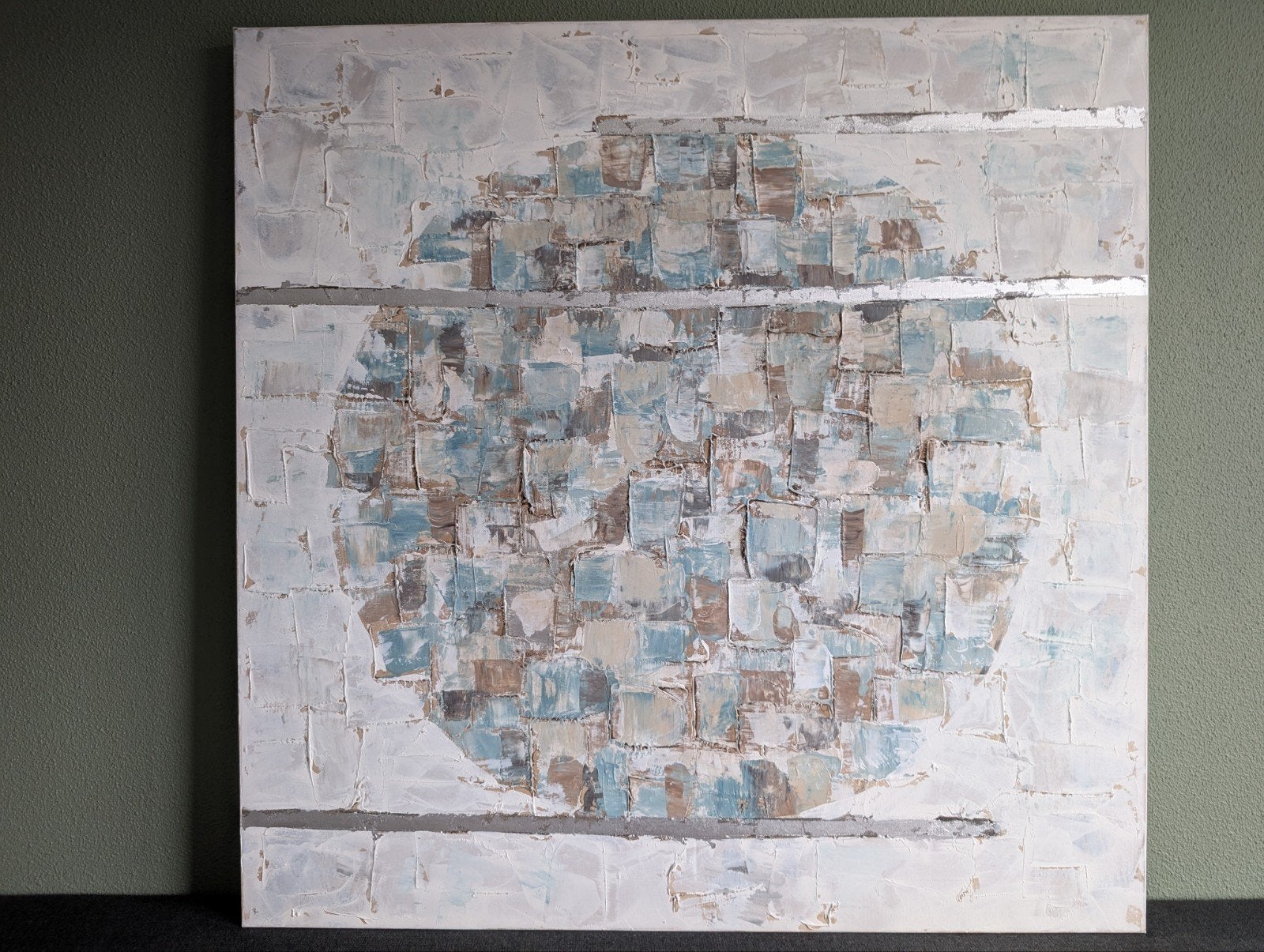 Schilderij vierkant 100x100 cm, Antiek en Kunst, Ophalen